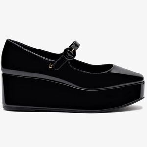 Super Cute Larroudé Black Platform Mary Jane Shoes size 7 - NEW
